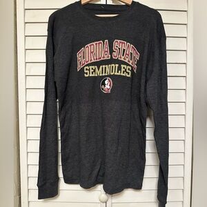 NWT Florida State Seminoles Gray Waffle Knit Long Sleeve
